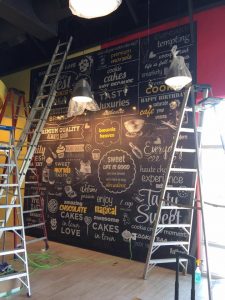 Bar Signs vinyl wall mural indoor install 225x300